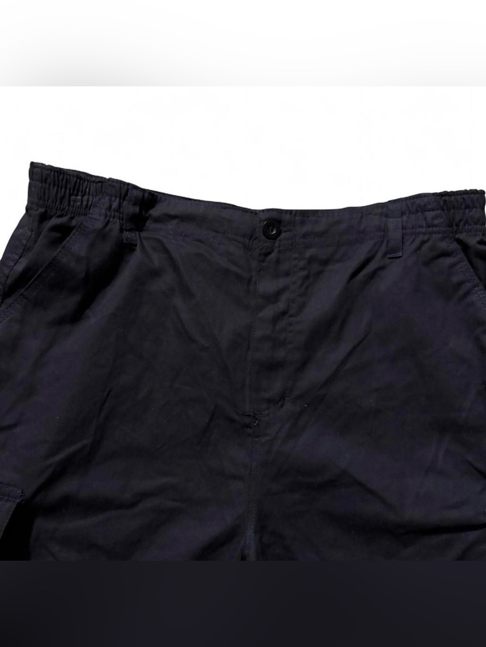 High Surf Men Cargo Shorts 36 38 Black 6 Pocket 100% Cotton Elastic Waist NWT - Picture 2 of 5